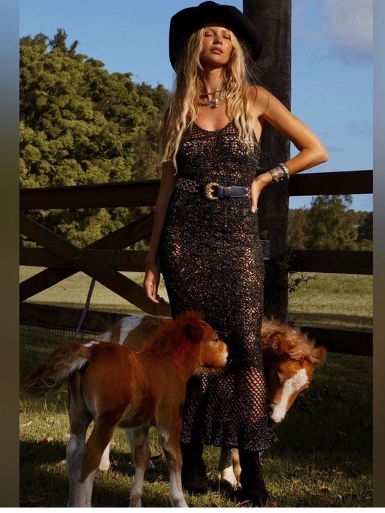 Chasing Unicorns Dresses & Skirts - 🌼CU Gold and Black Crochet Maxi Dress